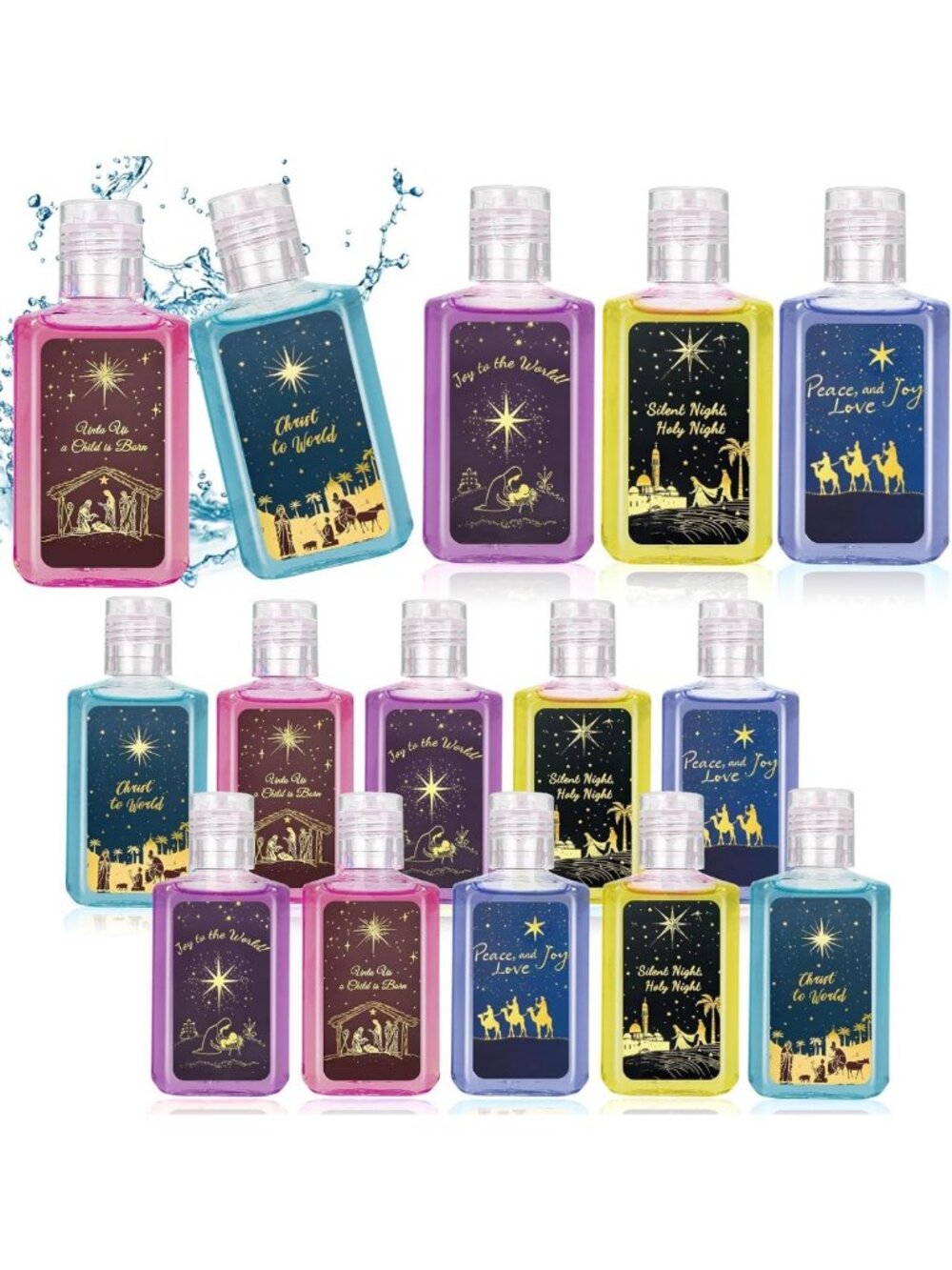 50 Pack Mini Christmas Hand Sanitizers - Holiday Party Favors & Stocking
